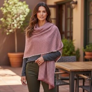 NEW INC International Concepts‎ Wine Metallic Thread Wrap Scarf One Size